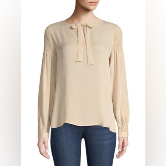 Kobi Halperin Julee Silk Tie-Front Blouse in Champagne - Picture 14 of 14